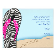 Flip-flop en la invitación del fiesta de la playa