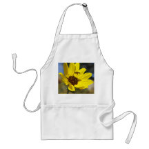 Flor amarilla de la abeja delantal