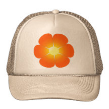 Flor anaranjada 70s gorros  