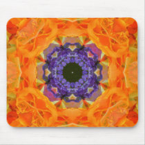 Flor anaranjado Kaleido Mousepad alfombrillas de raton 