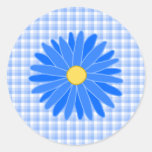 Flor azul brillante etiquetas  