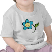 Flor azul sonriente del KRW Camiseta