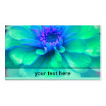 Flor azul y verde del Zinnia Plantilla De Tarjeta Personal