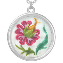 Flor brillante bordada mano 3 pendiente personalizado