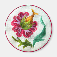 Flor brillante bordada mano 3 imán de frigorífico