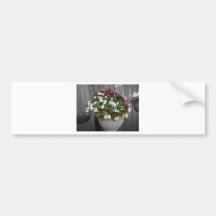 Flor colgante del pote etiqueta de parachoque
