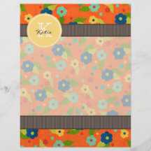 Flor con monograma tarjetas informativas