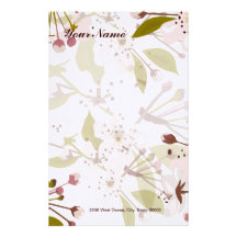 Flor de cerezo de la primavera inmóvil papelería