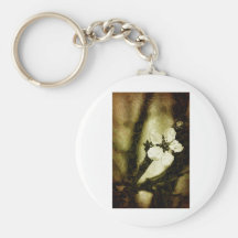Flor de cerezo de la sepia llavero personalizado