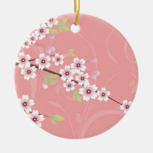 Flor de cerezo rosada suave ornamento para arbol de navidad