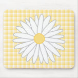 Flor de la margarita en amarillo y blanco alfombrillas de ratón