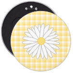 Flor de la margarita en amarillo y blanco pin