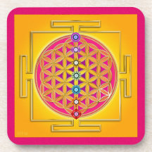 FLOR de la VIDA - Chakras Yantra Posavasos De Bebidas