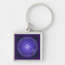 FLOR DE LA VIDA/del cuadrado de la mandala I del D Llavero Personalizado