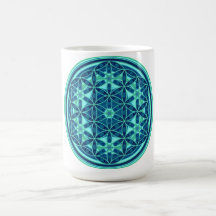 Flor de la vida - estilo 01 del botón tazas