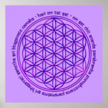 Flor de la vida - mantra de Moola - violeta Poster