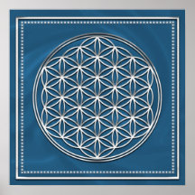 Flor de la vida plata - Flower of life - Poster
