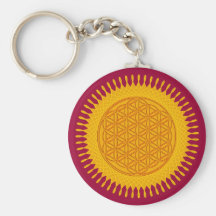 Flor de la vida - soleado amarillo llaveros personalizados