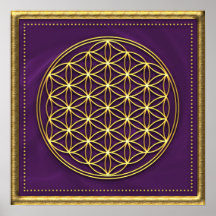 Flor de la vida - violeta/de oro posters