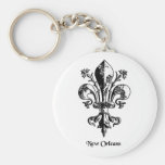 Flor de lis antigua de New Orleans Llavero Personalizado