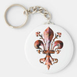 Flor de lis antigua metálica de New Orleans Llavero Personalizado