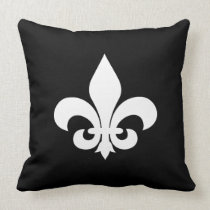 Flor de lis blanco y negro almohadas