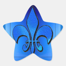 Flor de lis calcomanías forma de estrellaes