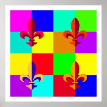 Flor de lis colorida posters