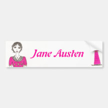 Flor de lis de Jane Austen Etiqueta De Parachoque