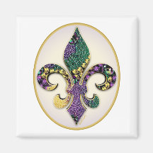 Flor de lis de la gota del carnaval imán de frigorifico