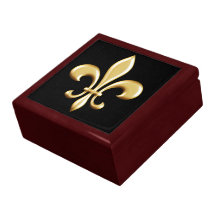 Flor de lis de oro caja de regalo
