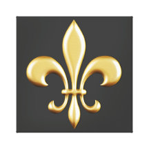 Flor de lis de oro lona envuelta para galerias