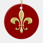 Flor de lis de oro ornamentos de navidad