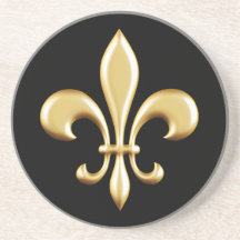 Flor de lis de oro posavasos para bebidas