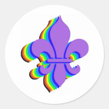 Flor de lis del arco iris pegatina