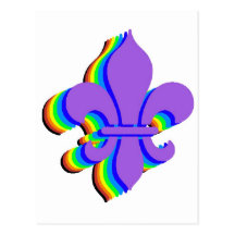 Flor de lis del arco iris tarjeta postal