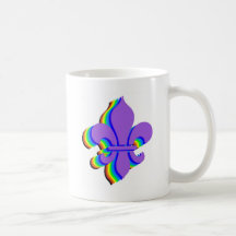 Flor de lis del arco iris tazas de café