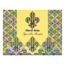 Flor de lis del carnaval de la raya invitacion personalizada