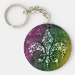Flor de lis del cráneo llavero personalizado