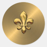 Flor de lis en fondo del oro etiquetas  