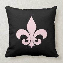 Flor de lis negra y rosada almohadas