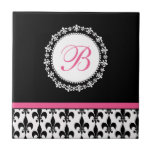 Flor de lis personalizada del monograma teja