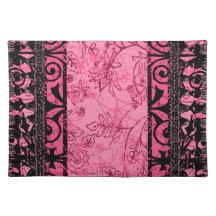 Flor de lis Placemat rosado Mantel