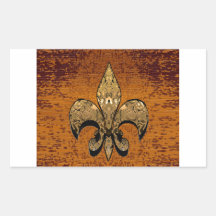 Flor de lis rectangular pegatinas