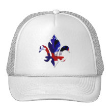 Flor de lis roja, blanco, azul - 2 gorro de camionero