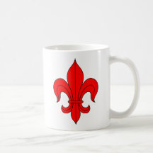 Flor de lis - rojo taza