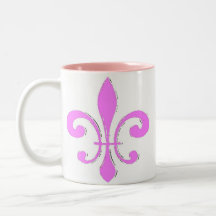 Flor de lis rosada taza