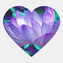 Flor de loto púrpura y su significado pegatina corazon