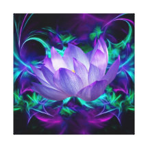Flor de Lotus púrpura y su significado Lona Envuelta Para Galerias