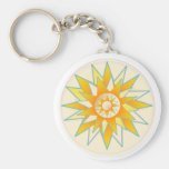 Flor de oro del brillo de Sun Llaveros